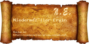 Niedermüller Ervin névjegykártya