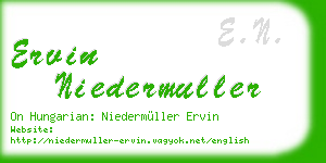 ervin niedermuller business card