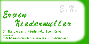 ervin niedermuller business card